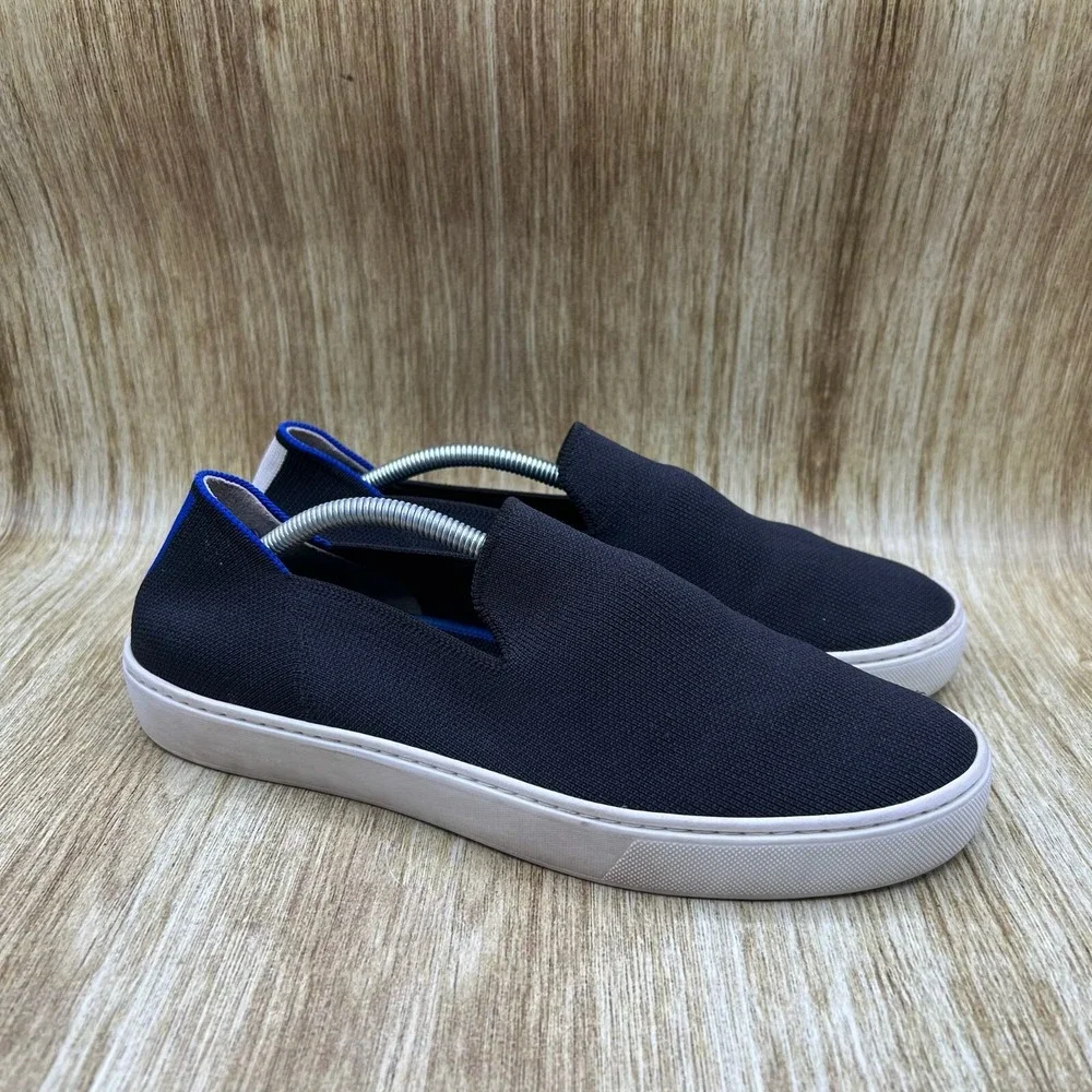 Rothy's The‎ Original Women's Size 9.5 Black Blue Knit Slip On Casual Shoes